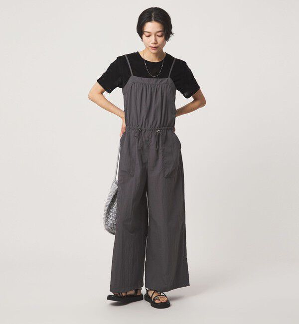 UNITED ARROWS green label relaxing「ウスカル キャミソール サロペット UVカット 撥水 接触冷感」|オールインワン|DK.GRAY