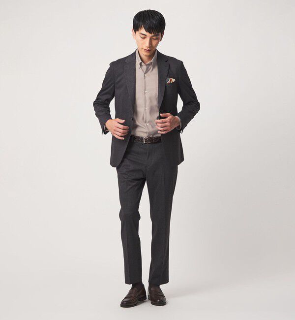 UNITED ARROWS green label relaxing「エブリット コットンオックス ソリッド スナップ ボタンダウン シャツ -イージーアイロン-」|シャツ・ブラウス|