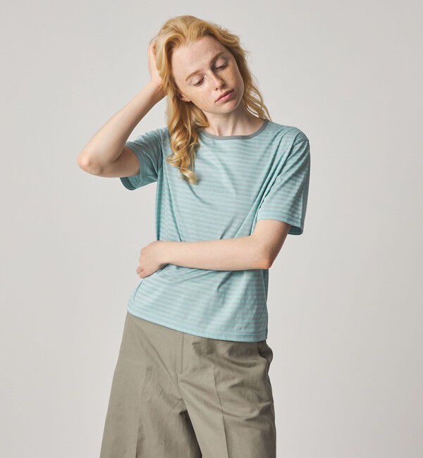 STEVEN ALAN「＜Steven Alan＞ボーダー プルオーバー」|Tシャツ・カットソー|LT.BLUE
