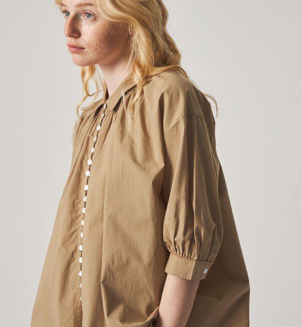STEVEN ALAN「＜Steven Alan＞コットン ポプリン ギャザー ブラウス」|シャツ・ブラウス|