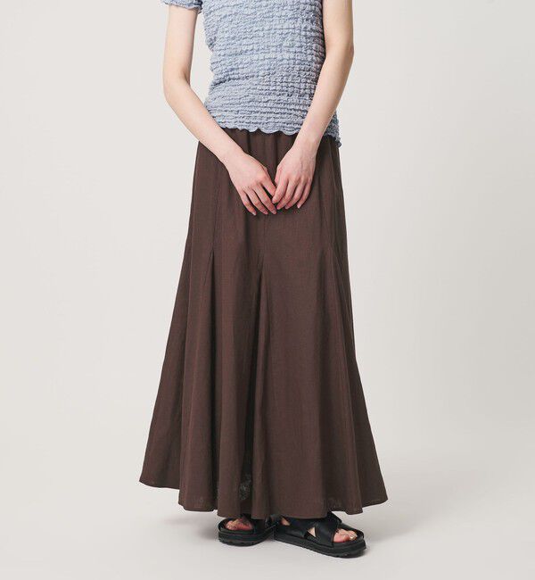 BEAUTY&YOUTH UNITED ARROWS「【WEB限定】麻ブレンド フレアロングスカート ウォッシャブル」|フレア|DK.BROWN