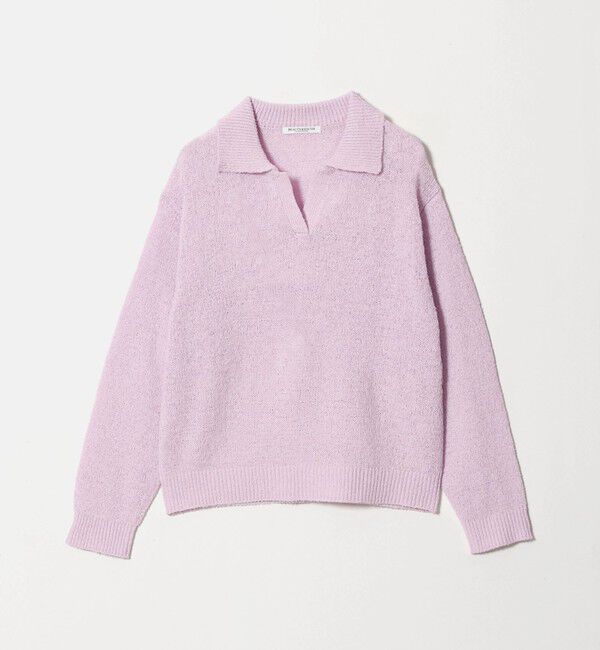 BEAUTY&YOUTH UNITED ARROWS「テープヤーン スキッパー ニットプルオーバー ウォッシャブル」|ニット・セーター|PINK