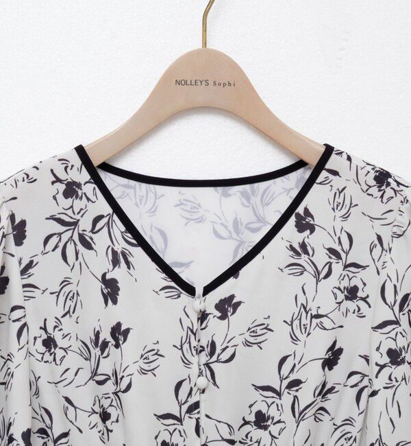 NOLLEY'S sophi「ウォッシャブルジョーゼットVネックギャザーワンピース」|ワンピース|