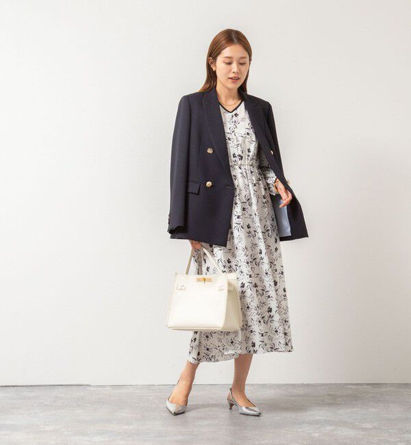 NOLLEY'S sophi「ウォッシャブルジョーゼットVネックギャザーワンピース」|ワンピース|