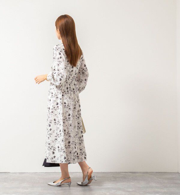 NOLLEY'S sophi「ウォッシャブルジョーゼットVネックギャザーワンピース」|ワンピース|