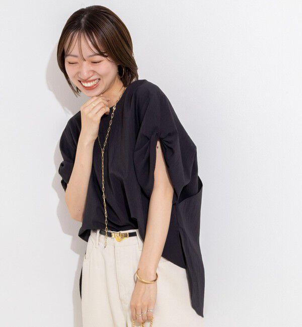 Rie Miller「ウォッシャブル2WAYブラウスシアーサッカー」|シャツ・ブラウス|