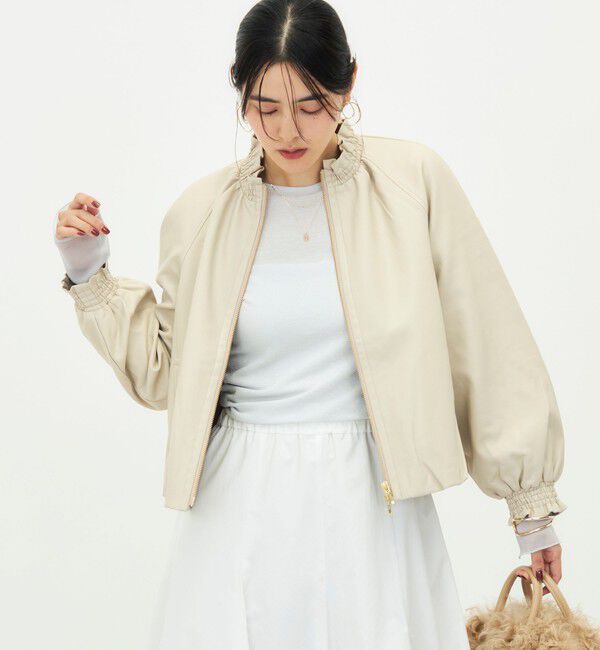 NOLLEY'S「【MARILYN MOON/マリリーンムーン】soft eco-leather blouson別注」|ブルゾン・スタジャン|