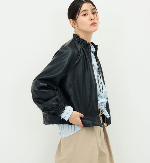 NOLLEY'S「【MARILYN MOON/マリリーンムーン】soft eco-leather blouson別注」|ブルゾン・スタジャン|
