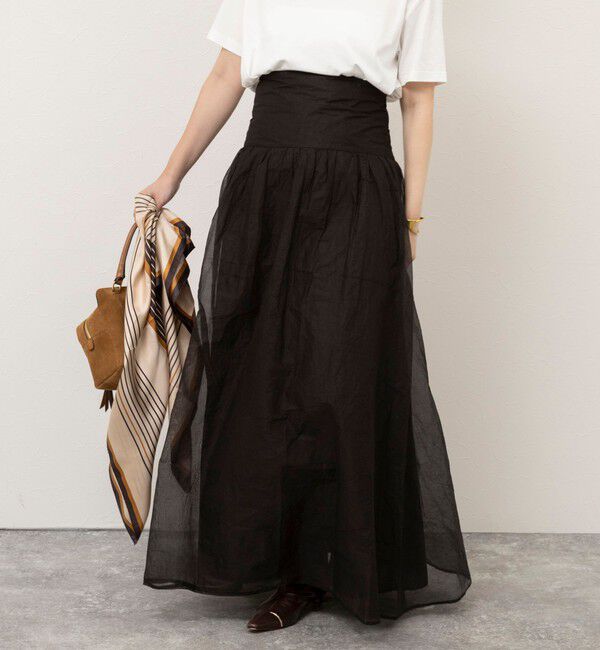 NOLLEY'S sophi「【MARILYN MOON/マリリーンムーン】sheer starched cotton 2way camiskirt」|ワンピース|ブラック