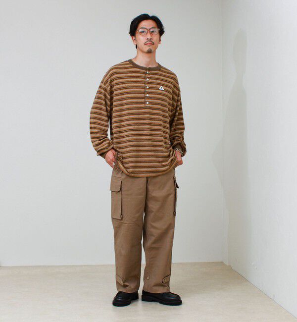 GLOSTER「【GEVACO/ゲバコ】ヘンリーネックボーダー ロングスリーブTシャツ」|Tシャツ・カットソー|