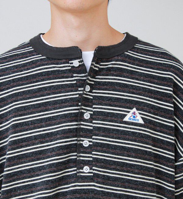 GLOSTER「【GEVACO/ゲバコ】ヘンリーネックボーダー ロングスリーブTシャツ」|Tシャツ・カットソー|