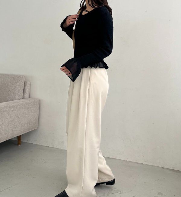  「つぶドットシアーフレアニット」|ニット・セーター|