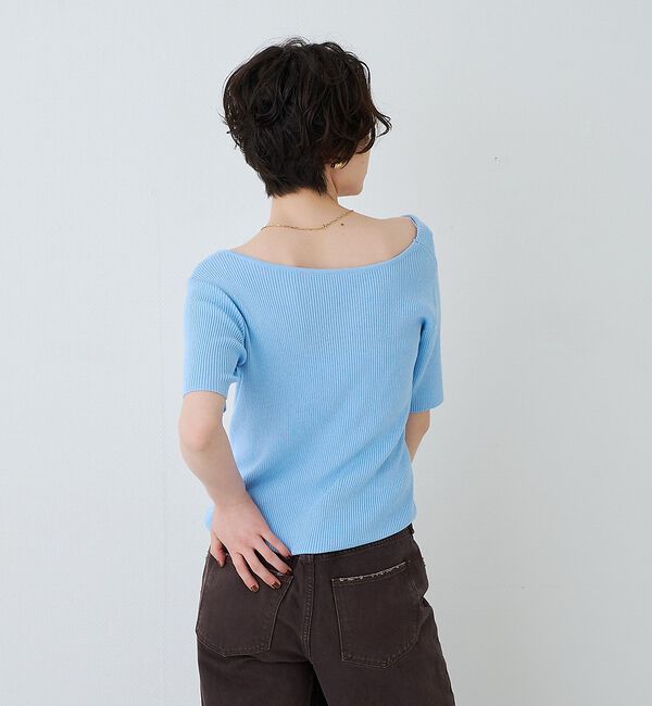 Rouge vif「【一部店舗 / WEB限定】ハーフスリーブドレープリブニット」|ニット・セーター|