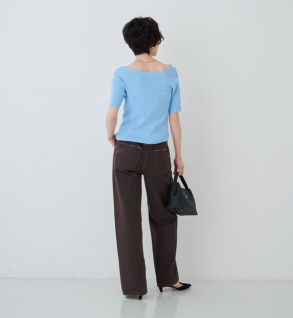Rouge vif「【一部店舗 / WEB限定】ハーフスリーブドレープリブニット」|ニット・セーター|