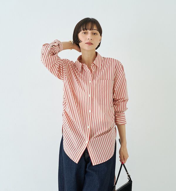 Rouge vif「ストライプサイドドロストシャツ」|シャツ・ブラウス|