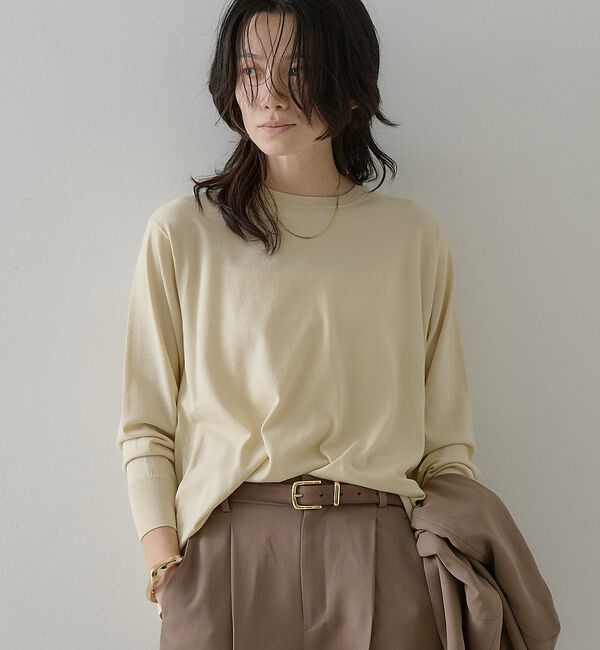 qualite「ラメドレープニット」|ニット・セーター|アイボリー