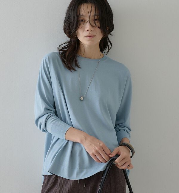 qualite「ラメドレープニット」|ニット・セーター|ブルー
