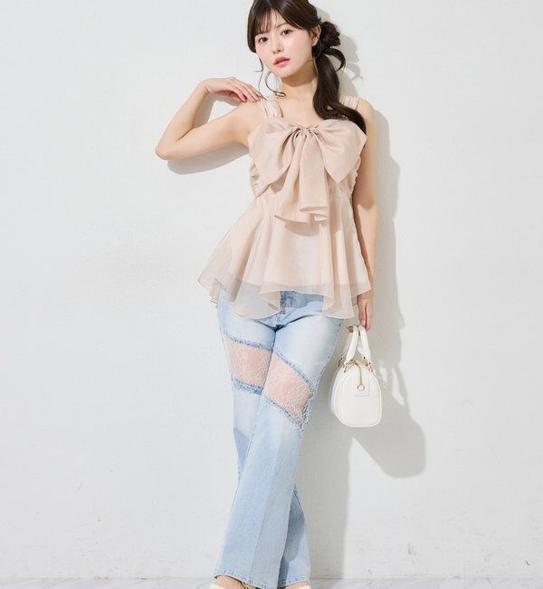  「【Lace Collection】レースデザインフレアデニム/SMサイズ展開あり」|その他|