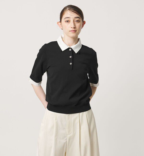 UNITED ARROWS「ポロコンビ 4WAY ニット ‐ウォッシャブル‐」|ニット・セーター|BLACK