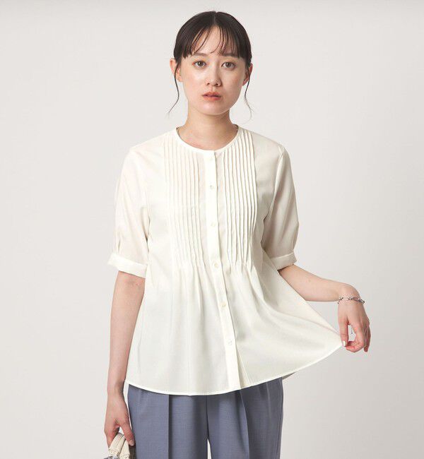 UNITED ARROWS green label relaxing「ピンタック 5分袖 ブラウス」|シャツ・ブラウス|