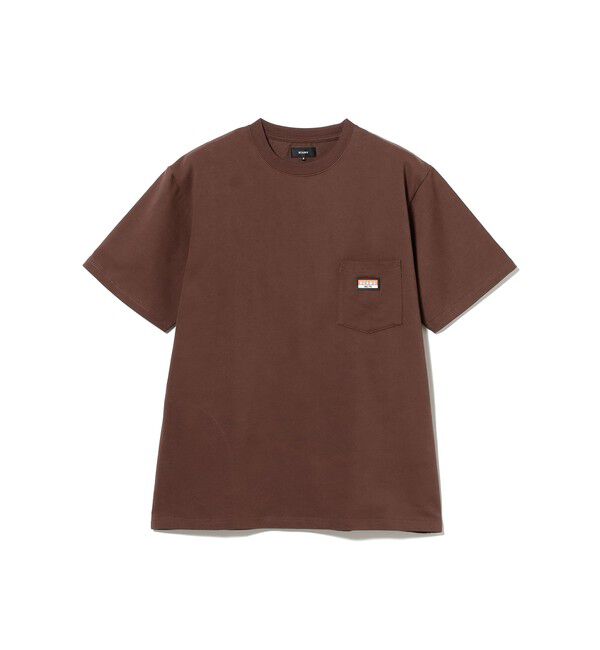 BEAMS「ヘビーウエイト ロゴワッペン Tシャツ【ベーシックフィット】」|Tシャツ・カットソー|BROWN