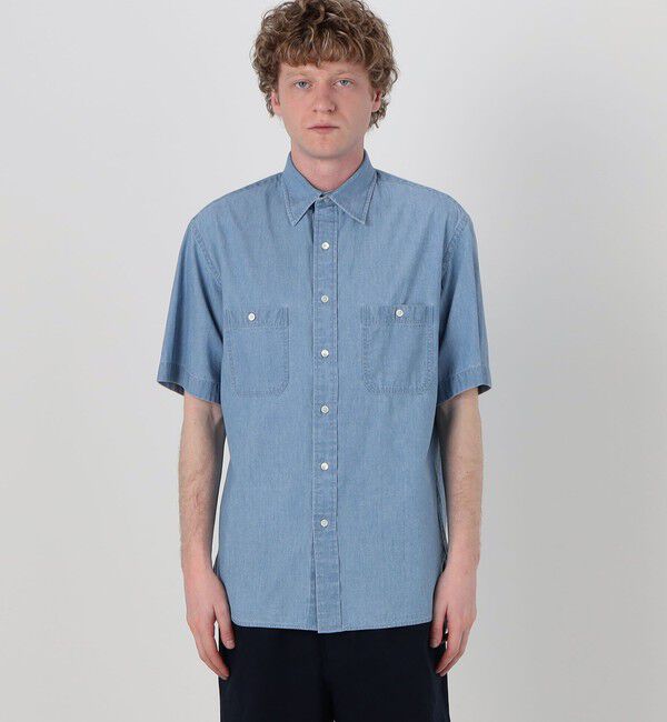 TOMORROWLAND MENS「コットンダンガリーダブルポケット ハーフスリーブワークシャツ CANCLINI」|シャツ・ブラウス|