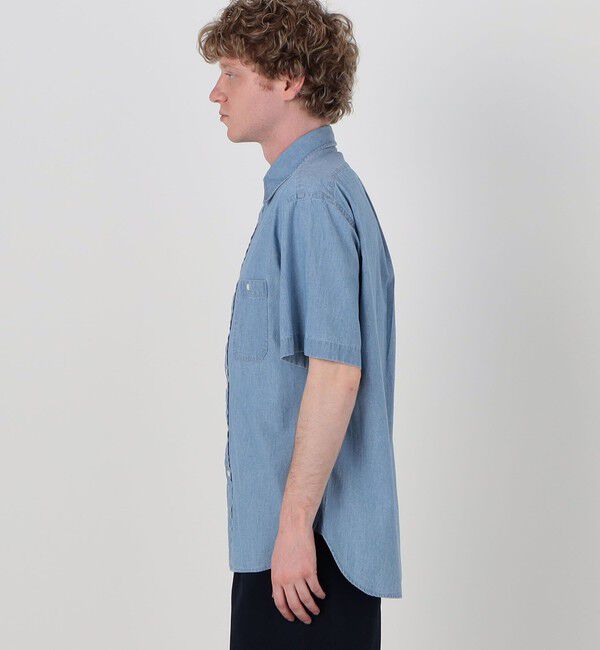 TOMORROWLAND MENS「コットンダンガリーダブルポケット ハーフスリーブワークシャツ CANCLINI」|シャツ・ブラウス|