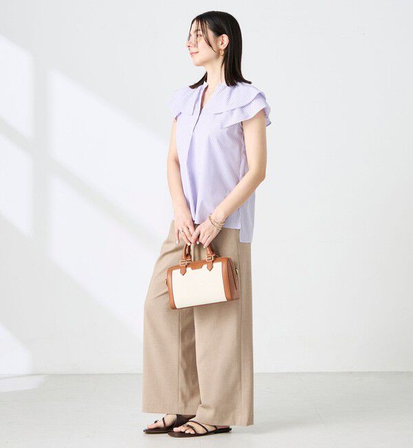 NOLLEY'S「ウォッシャブルダブルフリルキーネックブラウス」|シャツ・ブラウス|