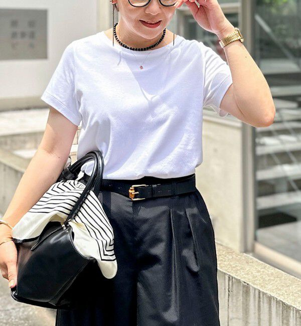 NOLLEY'S「《ノーリーズオリジナル美容Tシャツ》シルクアミノ酸加工Ｔシャツ」|Tシャツ・カットソー|ホワイト