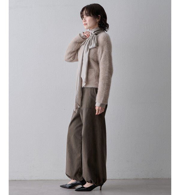  「〈WEB限定カラーあり〉カシミヤ混ファークルーネックニットジャケット」|ニット・セーター|
