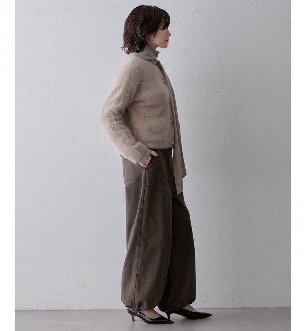 「〈WEB限定カラーあり〉カシミヤ混ファークルーネックニットジャケット」|ニット・セーター|
