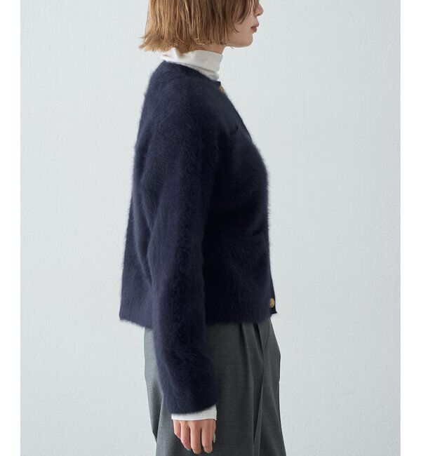 「〈WEB限定カラーあり〉カシミヤ混ファークルーネックニットジャケット」|ニット・セーター|