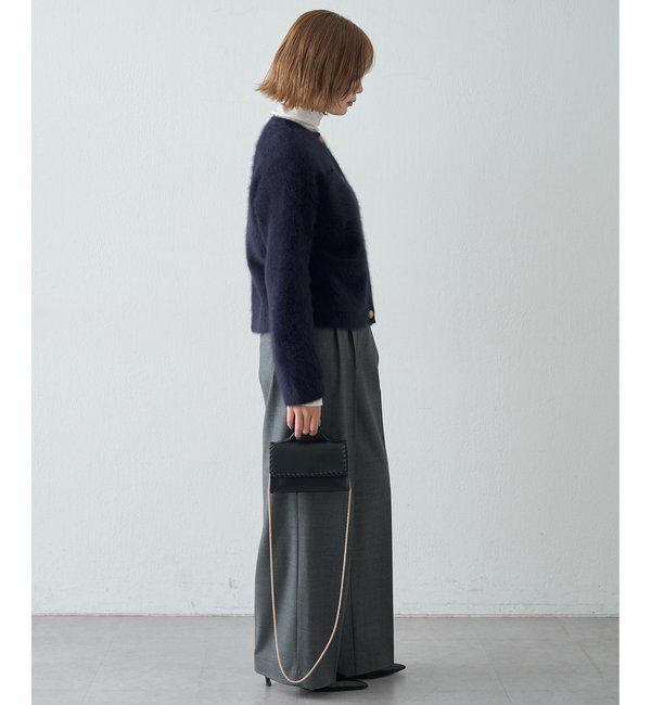  「〈WEB限定カラーあり〉カシミヤ混ファークルーネックニットジャケット」|ニット・セーター|