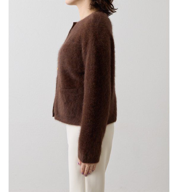  「〈WEB限定カラーあり〉カシミヤ混ファークルーネックニットジャケット」|ニット・セーター|