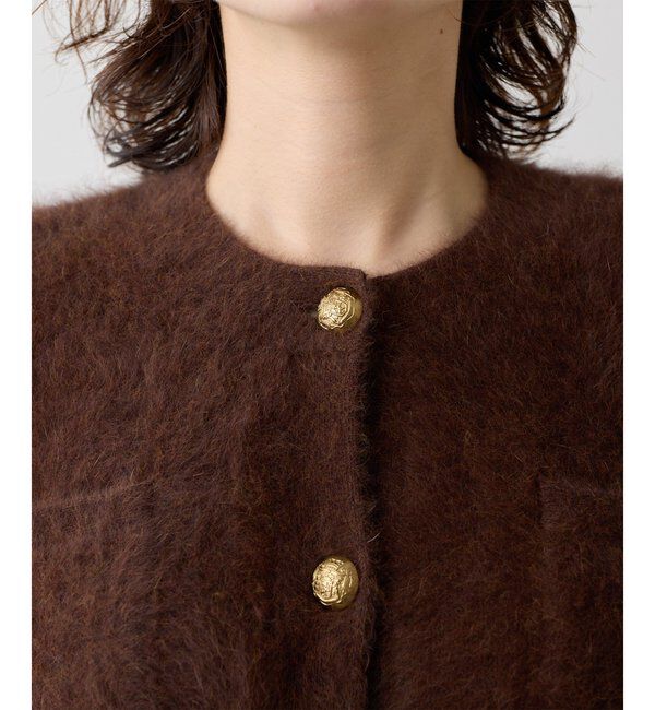  「〈WEB限定カラーあり〉カシミヤ混ファークルーネックニットジャケット」|ニット・セーター|