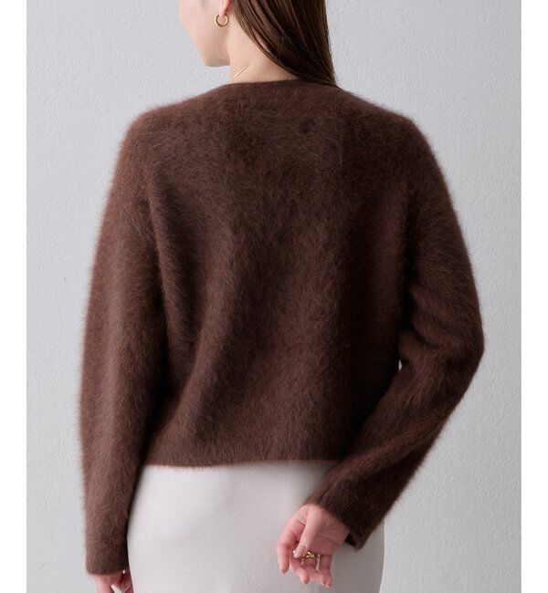  「〈WEB限定カラーあり〉カシミヤ混ファークルーネックニットジャケット」|ニット・セーター|