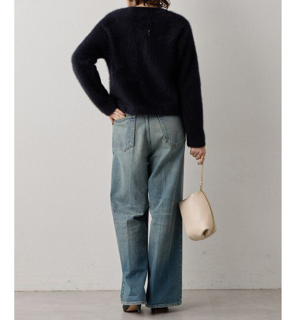  「〈WEB限定カラーあり〉カシミヤ混ファークルーネックニットジャケット」|ニット・セーター|