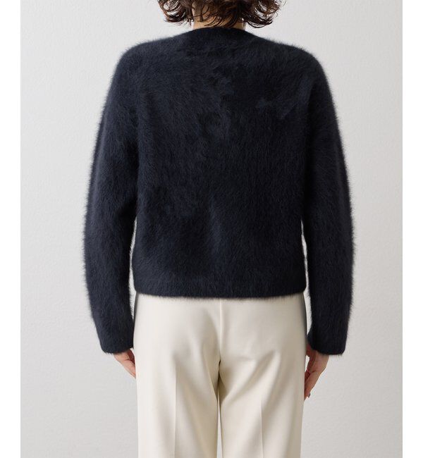  「〈WEB限定カラーあり〉カシミヤ混ファークルーネックニットジャケット」|ニット・セーター|