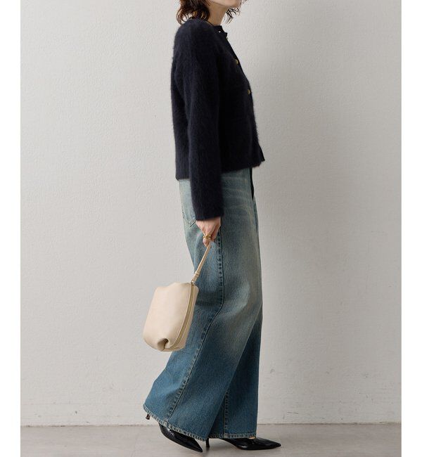  「〈WEB限定カラーあり〉カシミヤ混ファークルーネックニットジャケット」|ニット・セーター|