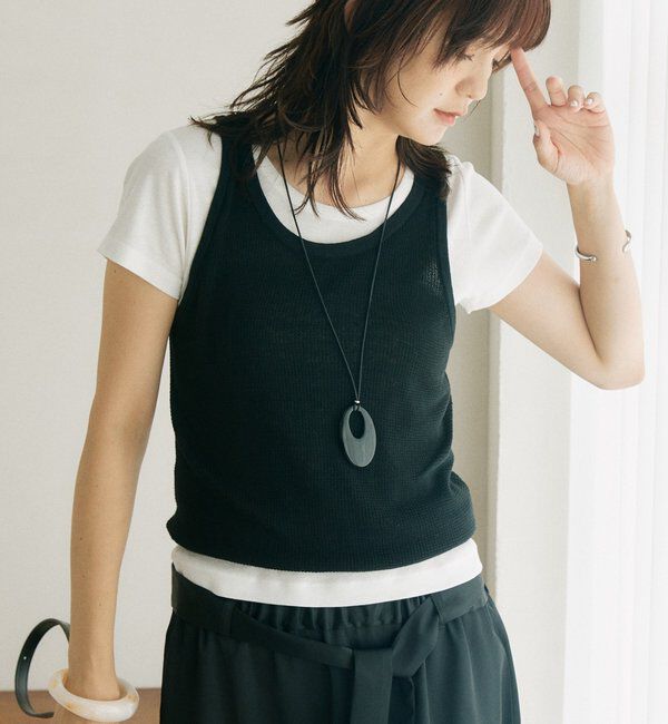  「【A・MONN】【セット着用可】tank KNIT」|ニット・セーター|ブラック