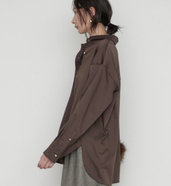  「《名品シャツをブラッシュアップ》BASICサテンシャツ」|シャツ・ブラウス|