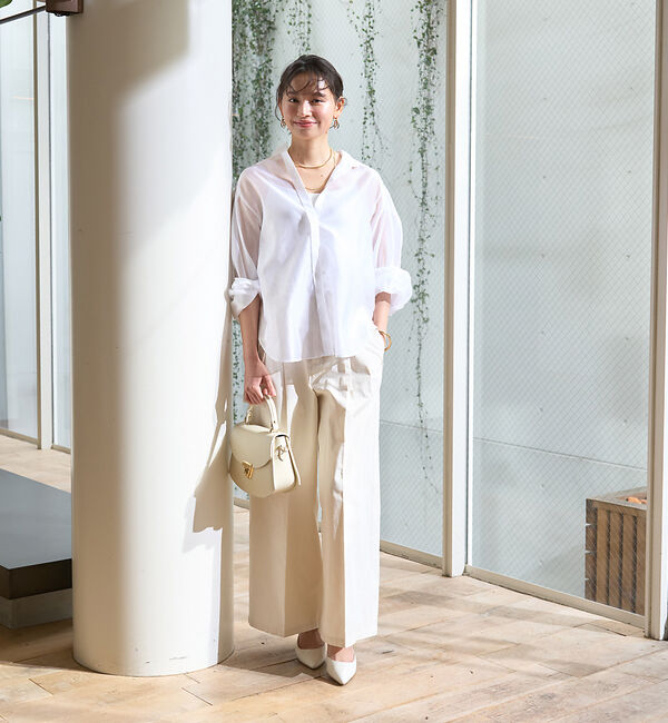 Rouge vif「タックボリューム袖シアーブラウス」|シャツ・ブラウス|