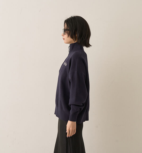 Rouge vif「ハーフジップロゴニットプルオーバー」|ニット・セーター|