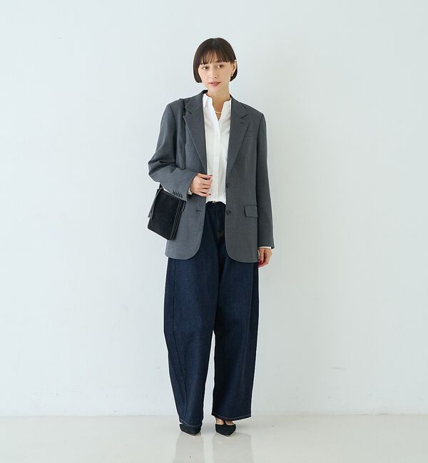 Rouge vif「ウール混ストレッチツイルシングルテーラージャケット」|テーラードジャケット|