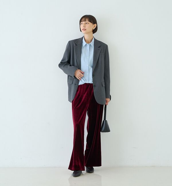 Rouge vif「ウール混ストレッチツイルシングルテーラージャケット」|テーラードジャケット|