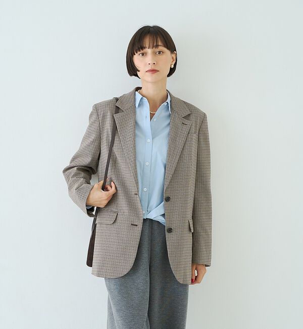 Rouge vif「ウール混ストレッチツイルシングルテーラージャケット」|テーラードジャケット|
