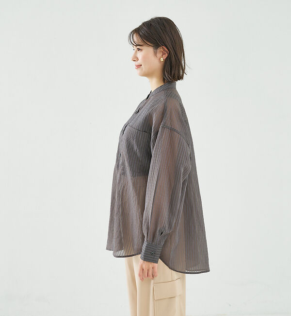 abahouse mavie「シアーオーバーシャツ」|シャツ・ブラウス|