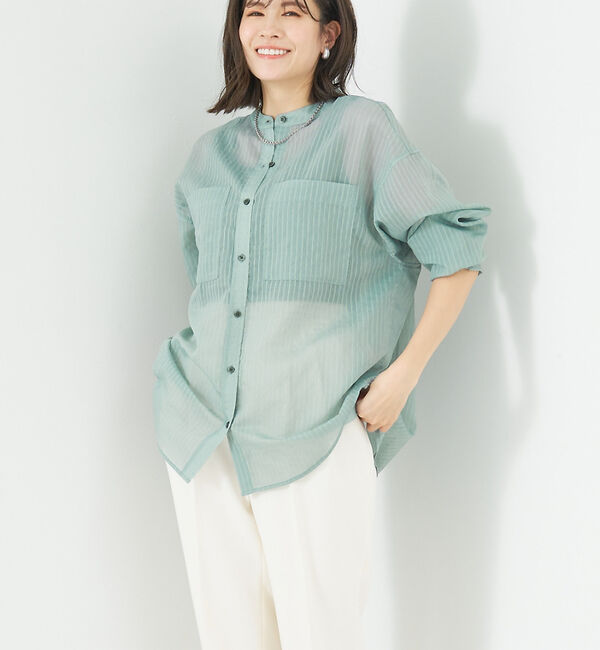 abahouse mavie「シアーオーバーシャツ」|シャツ・ブラウス|
