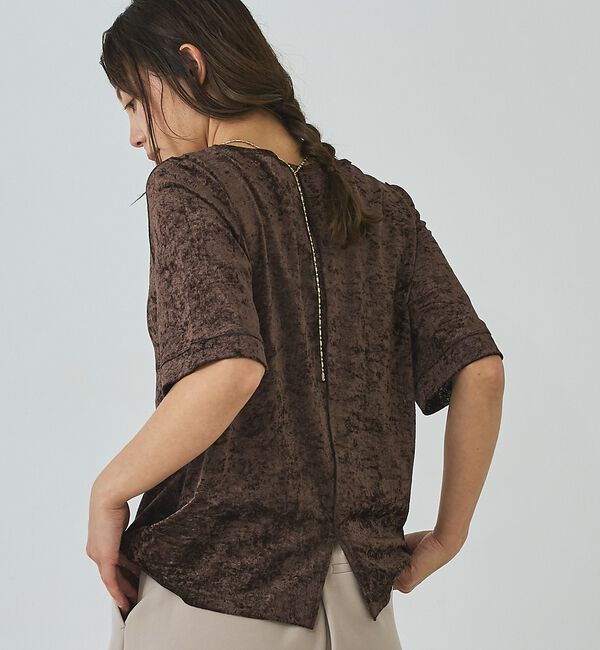 abahouse mavie「シアーベロアTシャツ」|Tシャツ・カットソー|ブラウン