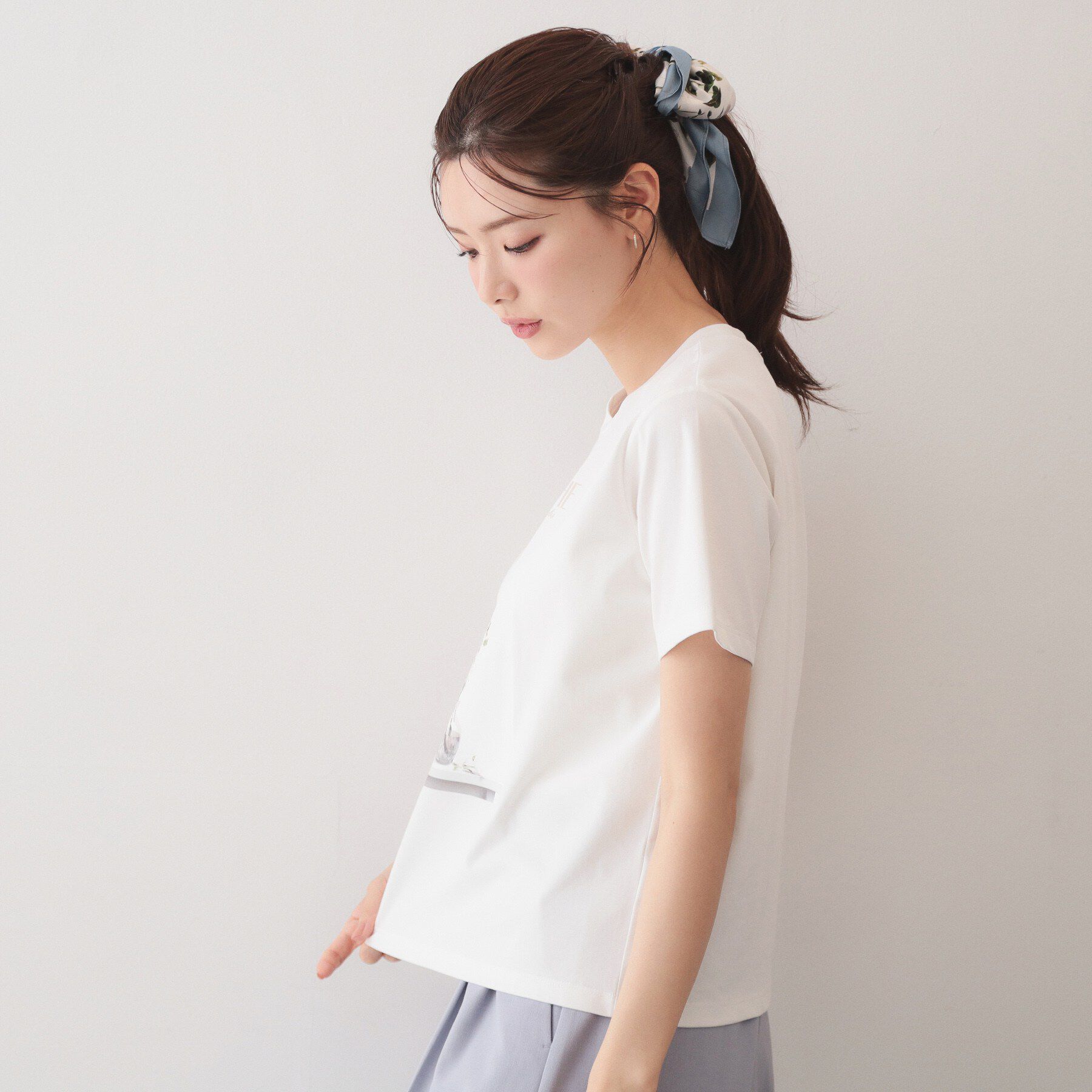 index「【UV】フラワープリントTシャツ≪洗濯機OK／接触冷感≫」|Tシャツ・カットソー|